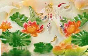 Gạch tranh cá chép 3d - CBB76