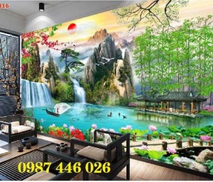 Tranh tường phong cảnh thiên nhiên, gạch trang trí HP0247