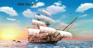Tranh gạch thuyền buồm 3d - BB76
