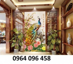 Tranh gạch men 3d chim công - VNN87