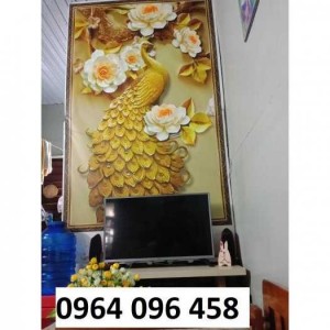 Tranh chim công - tranh gạch chim công - CBB76