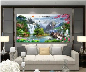 Mẫu tranh gạch 3d phòng khách - VN87