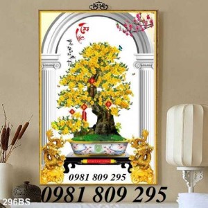 Tranh 3d hoa mai cát tường - gạch tranh