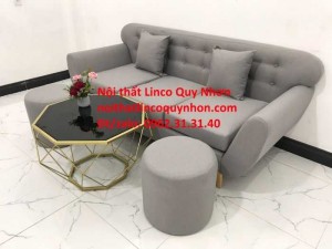 Sofa băng | Bộ ghế sofa băng BgTC04 xám trắng xám ghi | Nội thất Linco Quy Nhơn