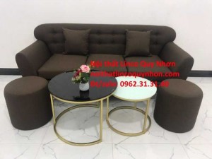 Sofa băng | Bộ ghế sofa băng BgTC05 màu nâu cafe đậm | Nội thất Linco Quy Nhơn