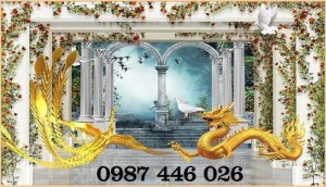Tranh gạch rồng phụng, tranh ốp tường HP2466