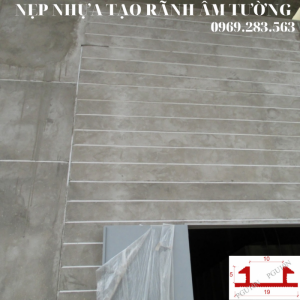 Nẹp nhựa tạo rãnh U10mm - Nẹp tạo rãnh chữ U - Ron chỉ nhựa âm tường - Nẹp nhựa tạo rãnh trang trí - Hình thi công