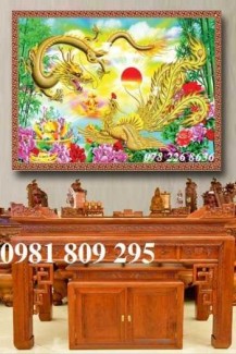 Gạch tranh 3d rồng cao cấp - tranh ốp phòng thờ