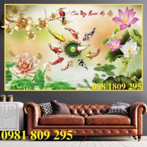 Gạch tranh 3 hồ điệp - tranh hoa sen