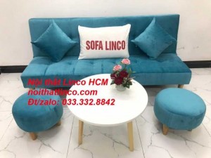 Sofa màu xanh dương | Sofa màu xanh da trời | Sofa màu xanh nước biển giá rẻ | Sofa băng dài | Sofa giường | Nội thất Linco HCM