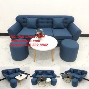 Sofa màu xanh dương | Sofa màu xanh da trời | Sofa màu xanh nước biển giá rẻ | Sofa băng dài | Sofa giường | Nội thất Linco HCM