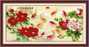 Tranh gạch 3d hoa mẫu đơn - SJJ09