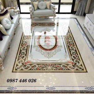 Thảm gạch, gạch lát nền trang trí hoa văn HP099