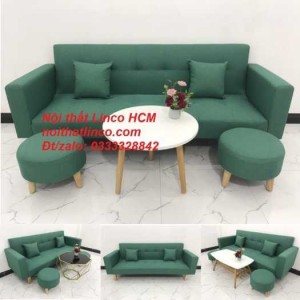 Sofa màu xanh ngọc | Sofa băng xanh ngọc | Sofa giường màu xanh ngọc bích | Nội thất Linco Tphcm giá rẻ Sài Gòn HCM