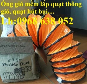 Ống gió vải simili cam D200, D300, D350, D400, D500, D600 – Ống gió mềm dùng cho quạt hút, quạt thông gió giá rẻ