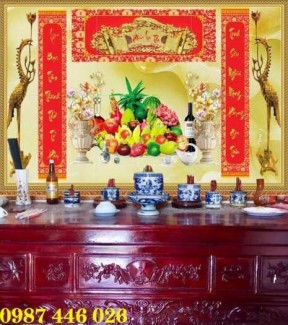 Tranh gạch phòng thờ cửu huyền thất tổ HP5787