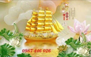 Tranh gạch men thuyền buồm, tranh trang trí ốp tường HP3211