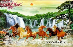 Gạch 3d, tranh ốp tường mã đáo thành công HP800