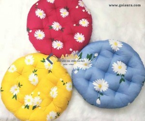 Đệm ngồi bệt hình tròn hoa cúc đường kính 40cm đệm ngồi bệt Aura