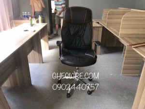 Ghế giám đốc màu da đen tay T ngã lưng