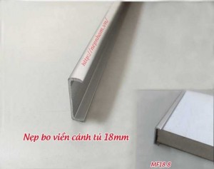 Nẹp nhôm bo viền canh tủ 18mm