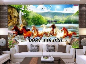 Tranh 3d, gạch tranh ốp tường phòng khách HP722