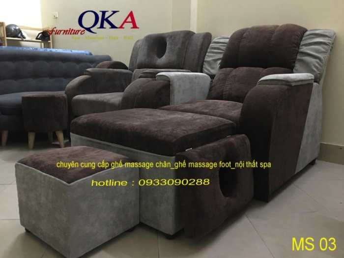 Ghế mát xa chân bọc nỉ nâng hạ điện cao cấp