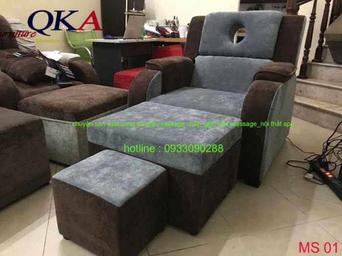 Ghế mát xa chân bọc nỉ nâng hạ điện cao cấp