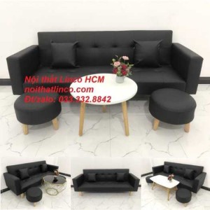 Sopha, salong nệm, Sofa màu đen | ghế sofa màu đen | sofa vải simili đen giá rẻ Nội thất Linco HCM Tphcm sài gòn quận thủ đức bình thạnh, tân bình tân phú nhuận