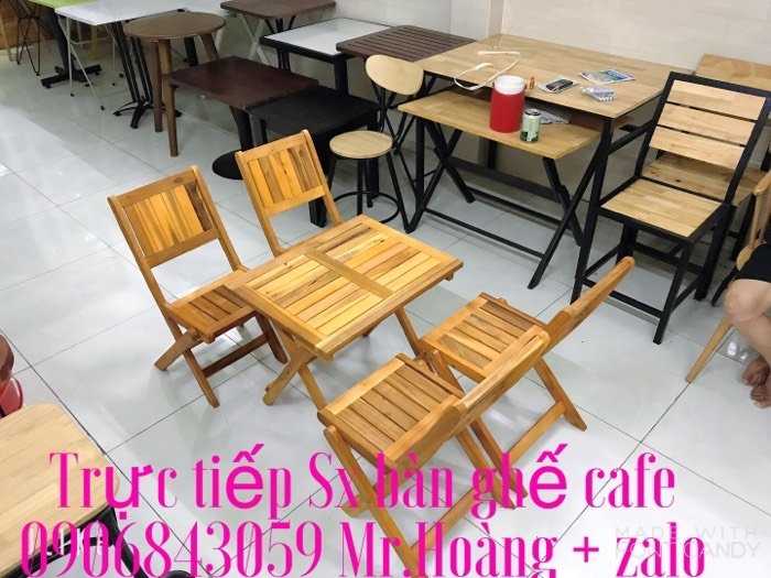 Bàn ghế xếp gỗ cafe - nội thất Nguyễn hoàng