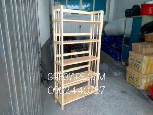 Kệ sách Trang Trí Gỗ Cao Su 5 Tầng 80Cm Miễn Phí Ship HCM