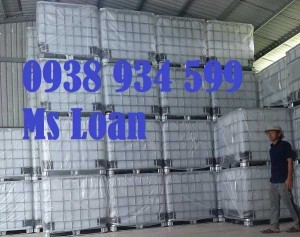 Tank nhựa đựng hóa chất 1000 lít, bồn nhựa vuông 1000 lít, thùng nhựa có khung thép 1000 lít