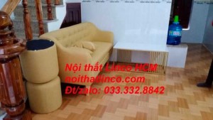 Bộ ghế sofa dài 1m7, sofa băng màu vàng vải nhỏ gọn giá rẻ | Nội thất Linco HCM Tphcm Hồ chí minh Biên hòa nhơn trạch long thành đồng nai