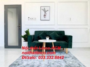 Ghế sofa dài 1m5 | Sofa băng nhỏ đa năng màu xanh rêu đậm | Nội thất Linco Tphcm huyện củ chi bình chánh hóc môn cần giờ