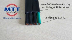 Dây cáp điện dẹt 35mm x 4c dành cho ray chữ c cầu trục