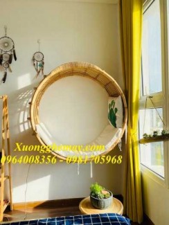 Xích đu tròn mây tự nhiên, ghế xích đu mây tre treo trần