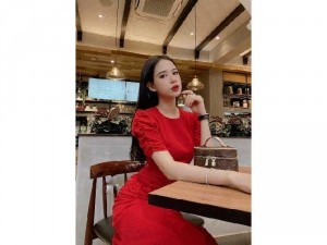 Đầm váy nữ đỏ midi nhún thân TKN