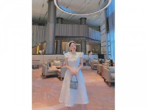 Đầm váy nữ gấm tay con phối nơ TKN