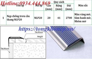 Nẹp nhôm chống trơn cầu thang NLP20 Tại Hà Nội