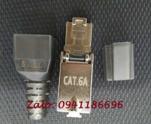 Hạt mạng chống nhiễu Cat6A STP không dùng tool, có chụp nhựa