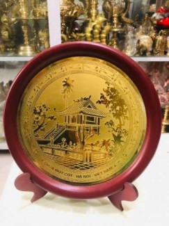 Đĩa quà tặng chùa Một Cột đường kính 23cm
