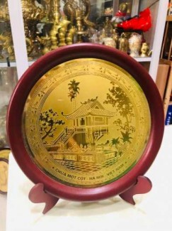 Đĩa quà tặng chùa Một Cột đường kính 23cm