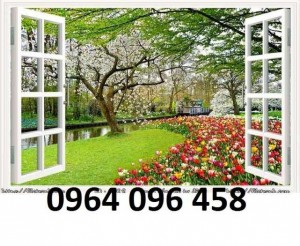 Tranh cửa sổ - gạch tranh 3d cửa sổ - DK09