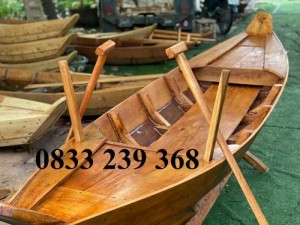 Xuồng gỗ 3 lá, Xuồng gỗ chèo tay, Xuồng gỗ trang trí hoa tết