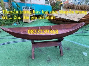 Xuồng gỗ 3 lá, Xuồng gỗ chèo tay, Xuồng gỗ trang trí hoa tết