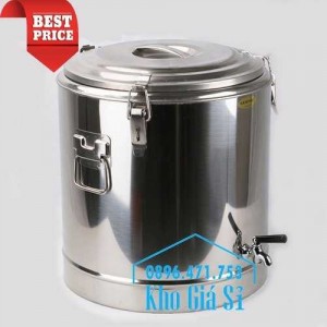 Bán thùng inox 304 giữ nhiệt 50 lít có vòi gạt mở đựng nước uống