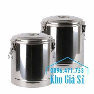 Cung cấp thùng inox 2 lớp giữ nhiệt 20 lít đựng cơm canh nóng