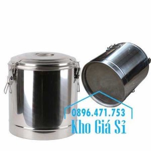 Cung cấp thùng inox 2 lớp giữ nhiệt 20 lít đựng cơm canh nóng