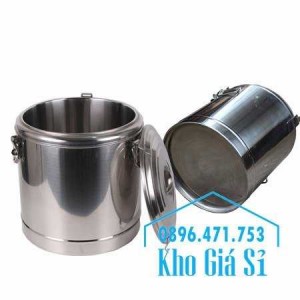 Cung cấp thùng inox 2 lớp giữ nhiệt 20 lít đựng cơm canh nóng
