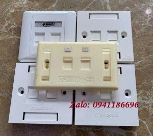 Mặt 1,2 Port Wallplate CommScope AMP, mặt nạ vuông, sẵn số lượng